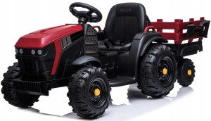 Traktor na akumulator przyczepa przyczepka skóra miękkie koła eva pilot 12V BDM0925