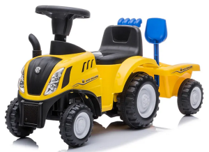 Jeździk pchacz traktor z przyczepką New Holland traktorek światło dźwięk 658T 