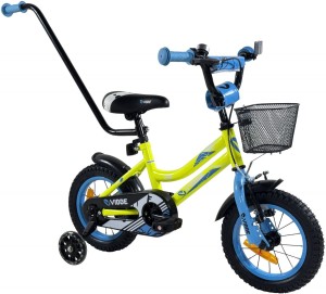 Rowerek BMX dziecięcy 12 cali prowadnik świecące boczne koła LED rower dla dzieci YM-CB-2