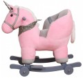 Konik na biegunach + kółka W16D150 różowy