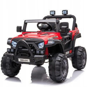 JEEP AUTO NA AKUMULATOR SKÓRA MIĘKKIE KOŁA 4x4 PILOT BBH-016