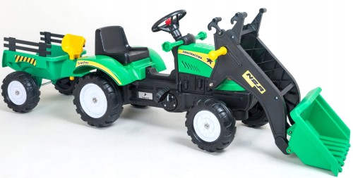 Traktorek na pedała z przyczepką i łyżką traktor 3005